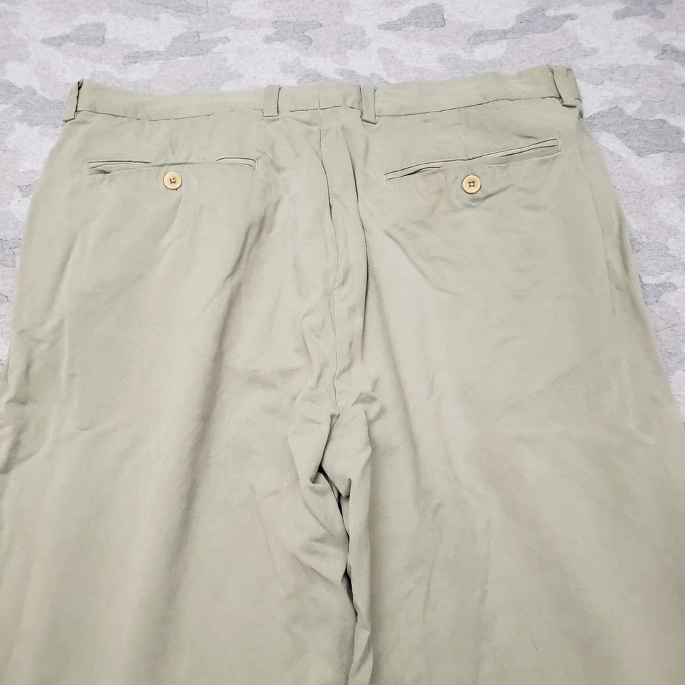 Tommy Bahama Pants Mens 40x30 Green Pockets Silk Relaxed Golf Casual